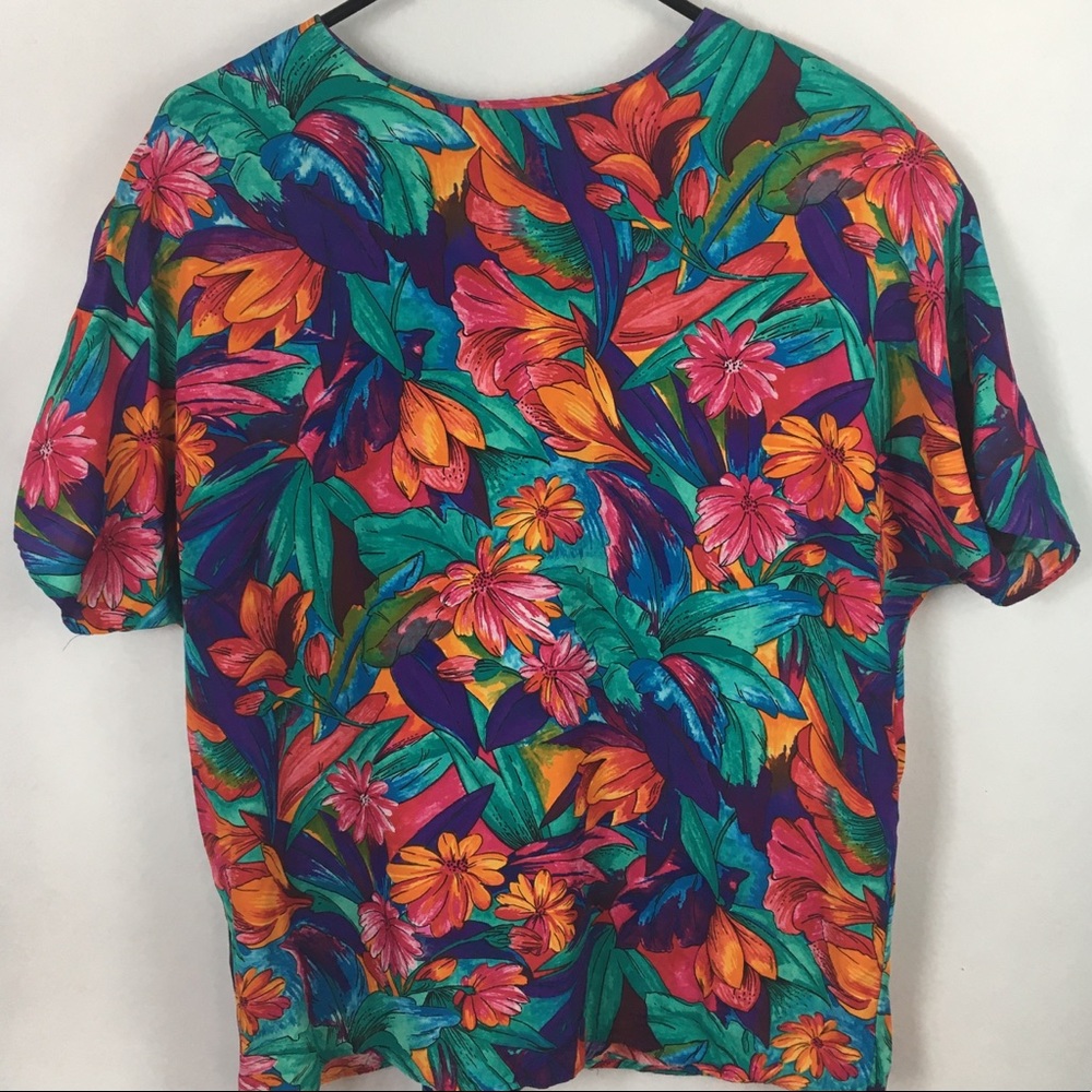 Silk Blend, floral short sleeve top